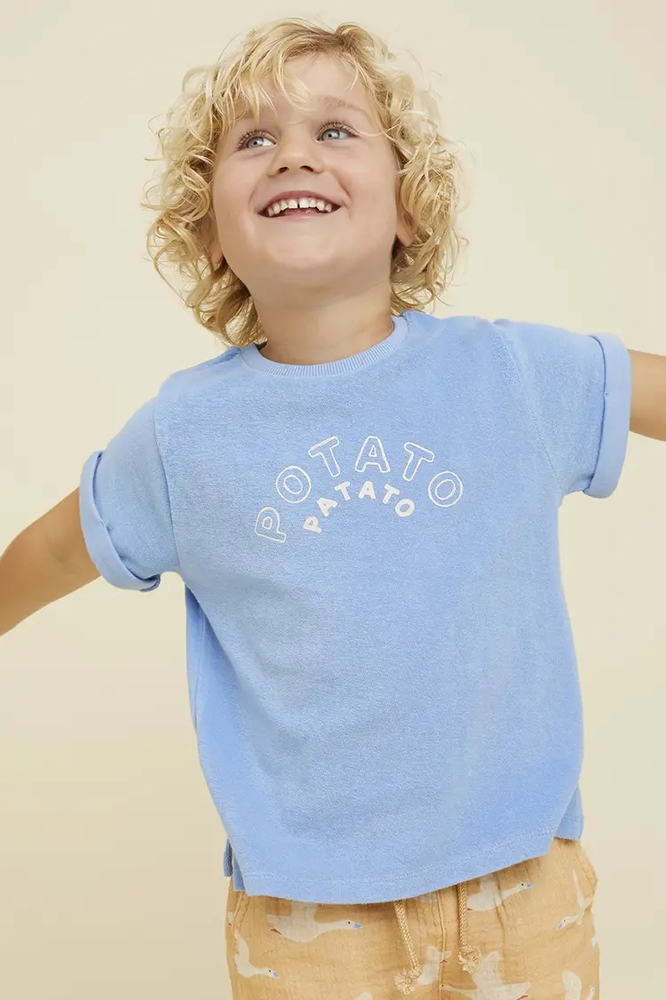 Sproet & Sprout Terry T-shirt Potato - Breezy Blue