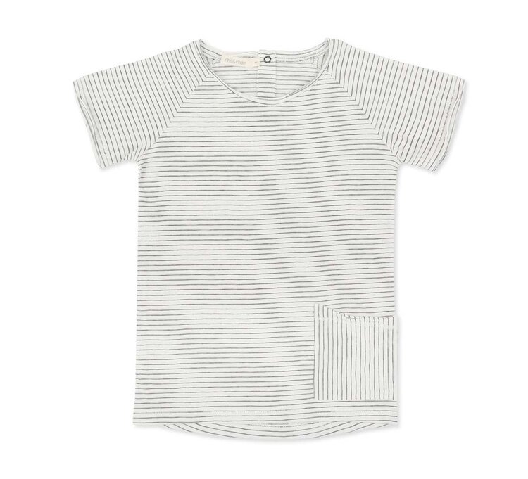 Phil & Phae Raw-edged tee s/s stripes - coconut stripes