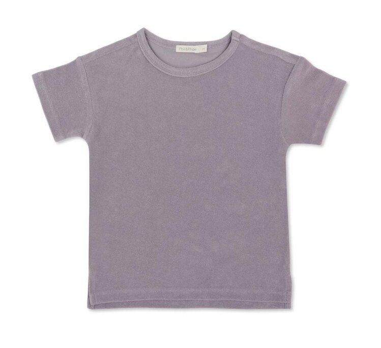 Phil & Phae Frotté oversized tee s/s - grey lavender