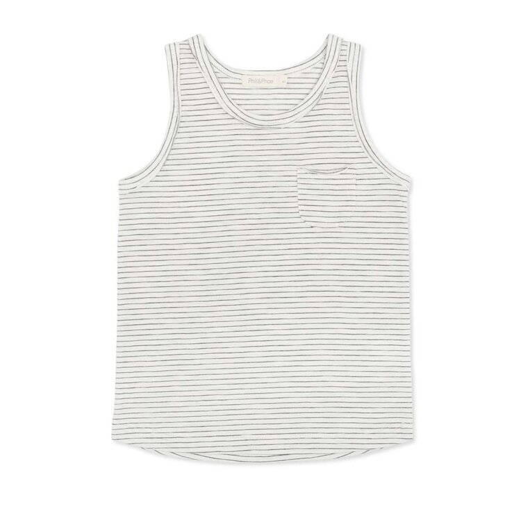 Phil & Phae Pocket tank top stripes - coconut stripes