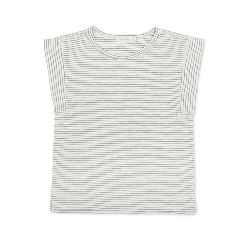Phil & Phae Boxy tee s/s stripes - coconut stripes