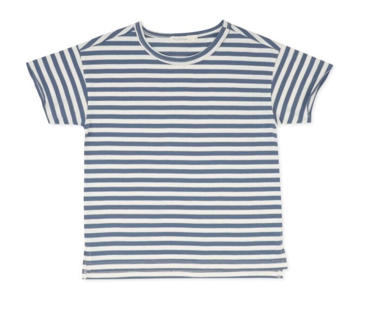 Phil & Phae Oversized tee s/s stripes - denim blue