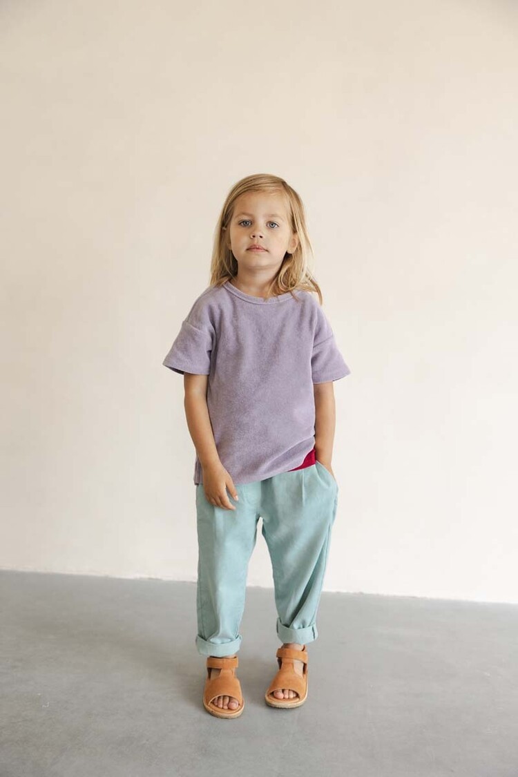 Phil & Phae Frotté oversized tee s/s - grey lavender