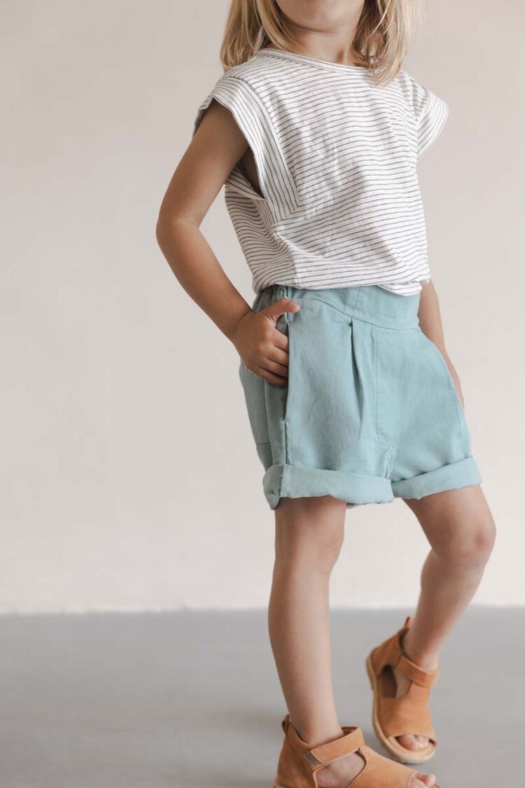 Phil & Phae Twill loose shorts - stormy