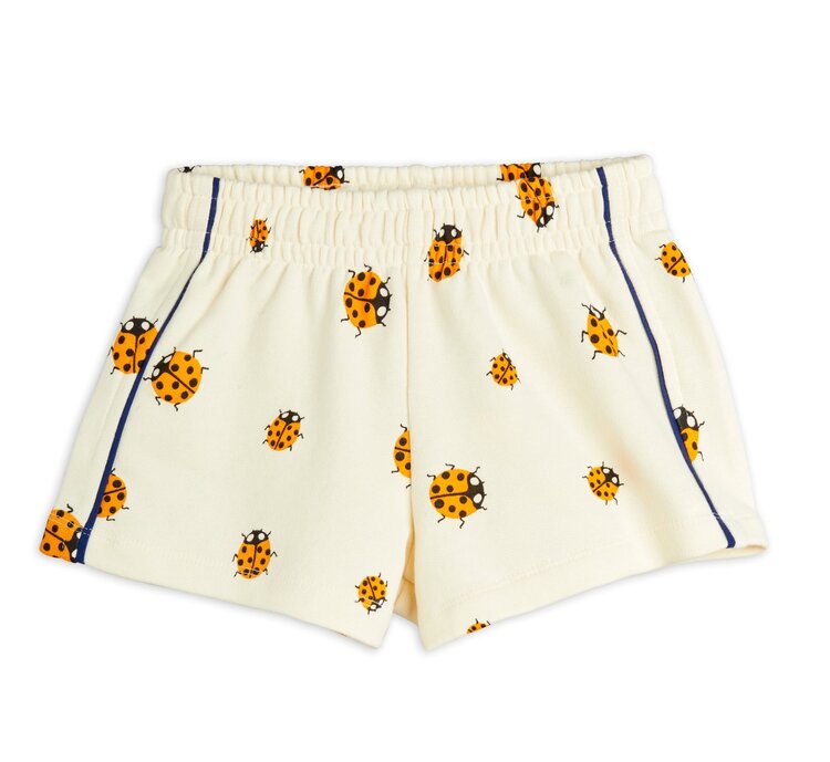 Mini Rodini Ladybugs aop sweatshorts - Offwhite
