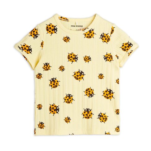 Mini Rodini Ladybugs aop ss tee - Yellow
