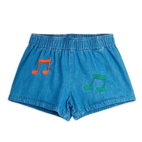Mini Rodini Note emb lightweight denim shorts