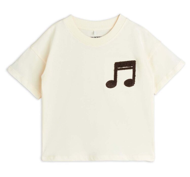 Mini Rodini Note chenille ss tee - Offwhite