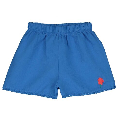 Lotiekids Woven Shorts Poppy Embroidery - Royal Blue