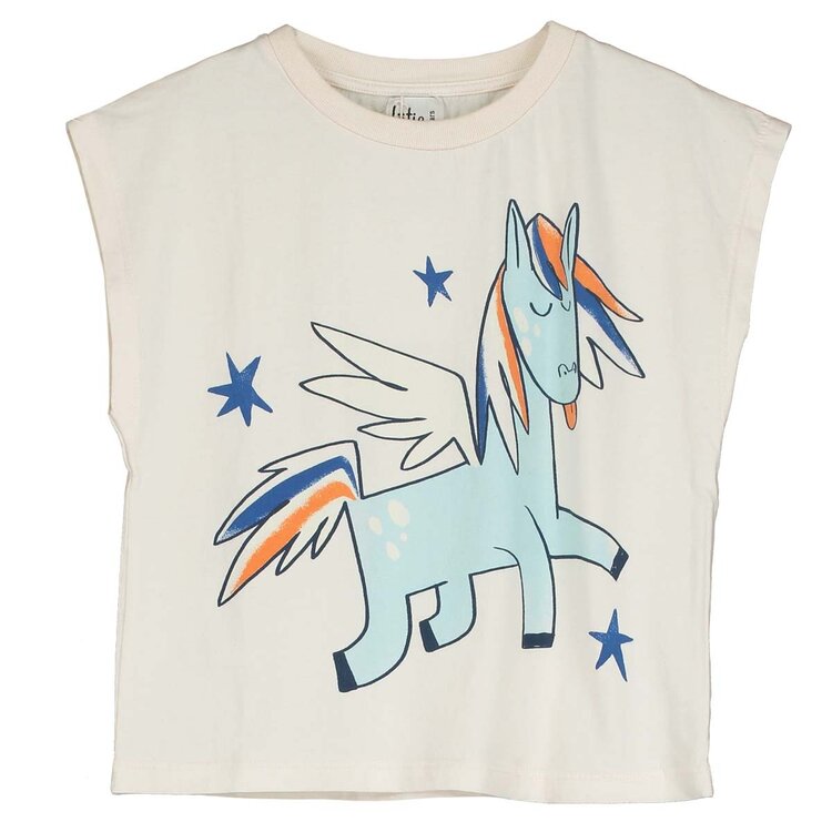 Lotiekids Sleeveless Tshirt Pegasus Stars - Off White