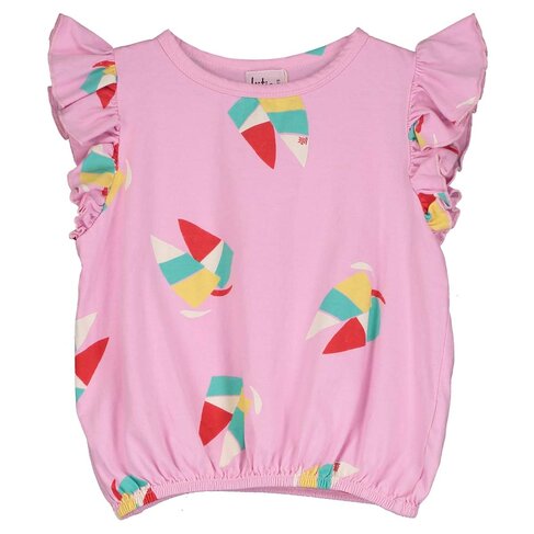 Lotiekids Ruffle Sleeve Top - Windsurf