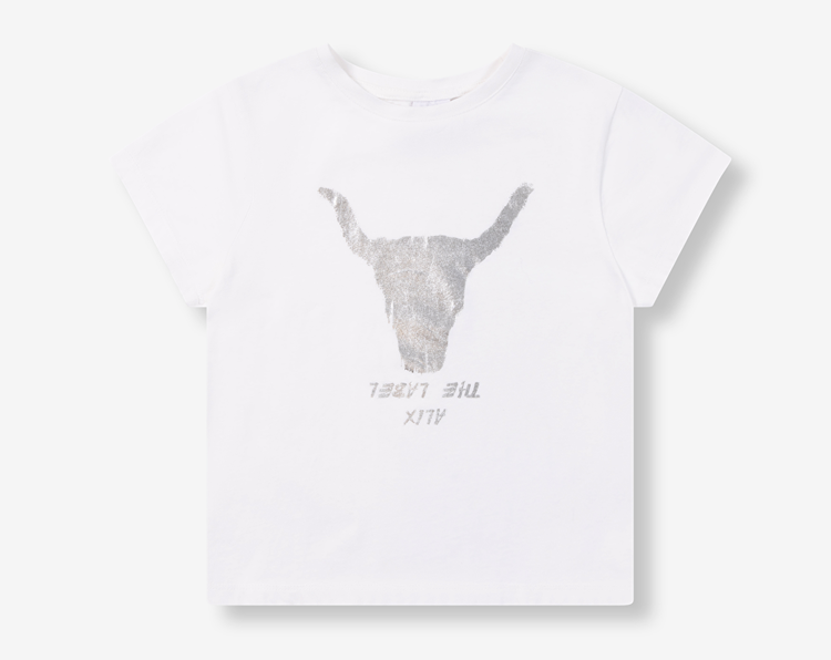 ALIX Knitted bull t-shirt - soft white