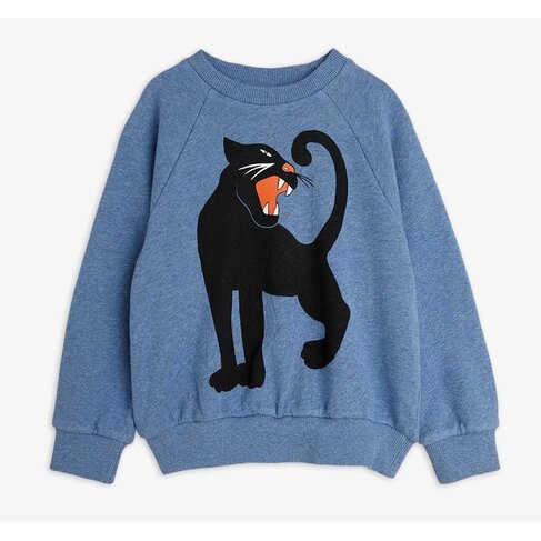 Mini Rodini Panther sp Melange Sweatshirt - Blue