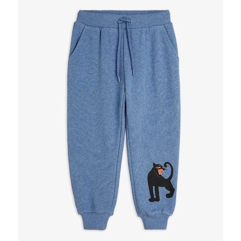 Mini Rodini Panther sp Melange Sweatpants - Blue