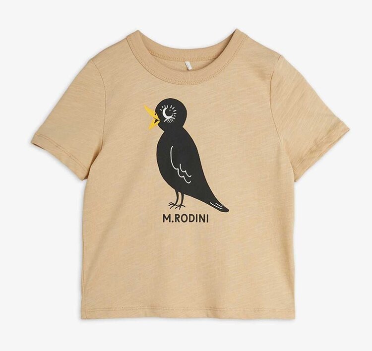 Mini Rodini Blackbird sp ss Tee - Beige