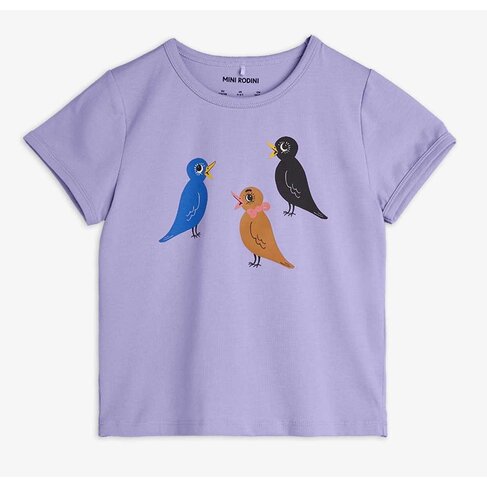 Mini Rodini Birds sp ss tee - Purple