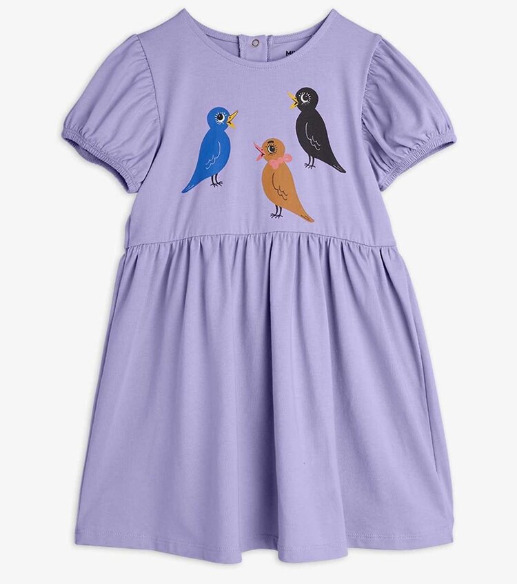 Mini Rodini Birds sp ss Dress - Purple