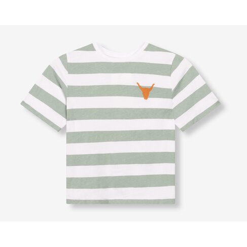 ALIX Knitted striped t-shirt - soft jade