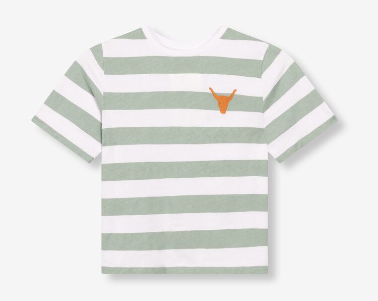 ALIX Knitted striped t-shirt - soft jade