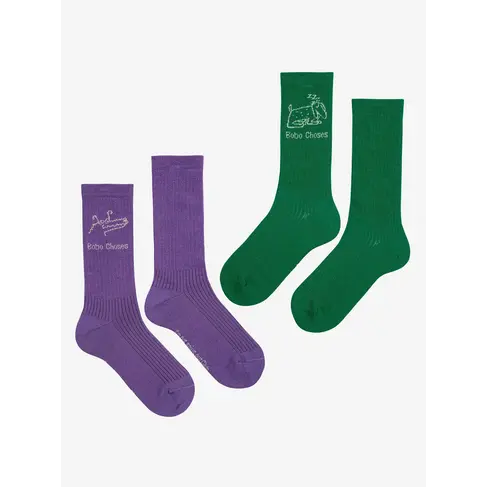 Bobo Choses Lady Dog & Reading Crocodile long socks pack