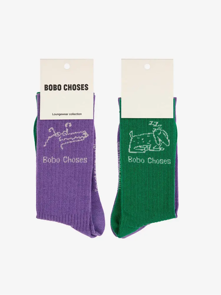 Bobo Choses Lady Dog & Reading Crocodile long socks pack