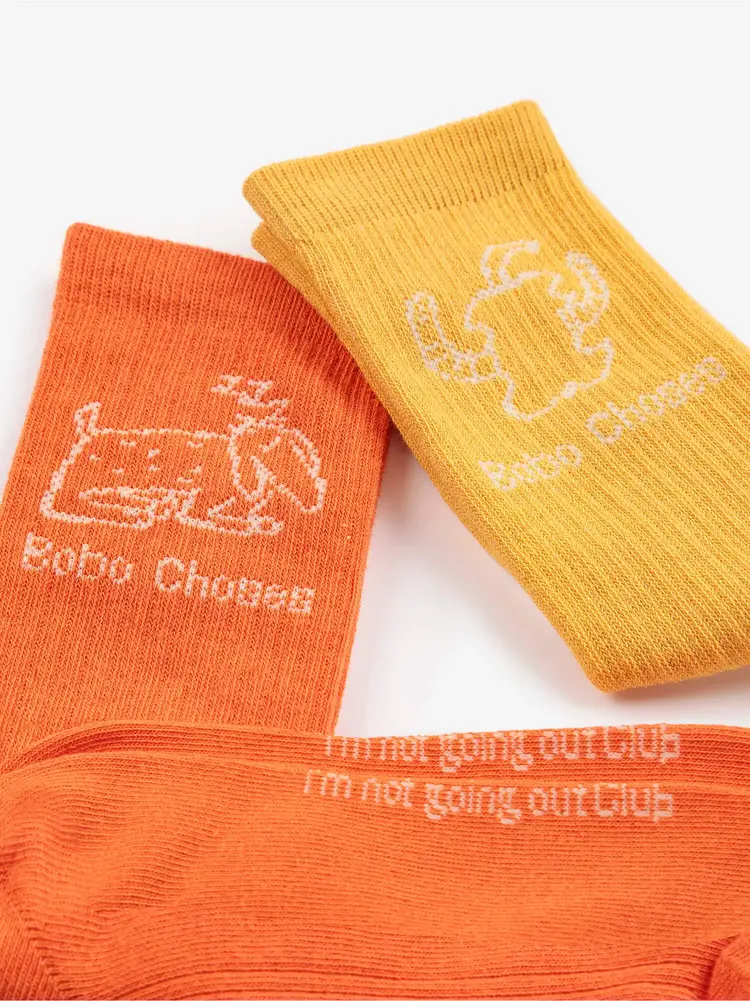 Bobo Choses Happy Worm & Lazy Dog long socks pack