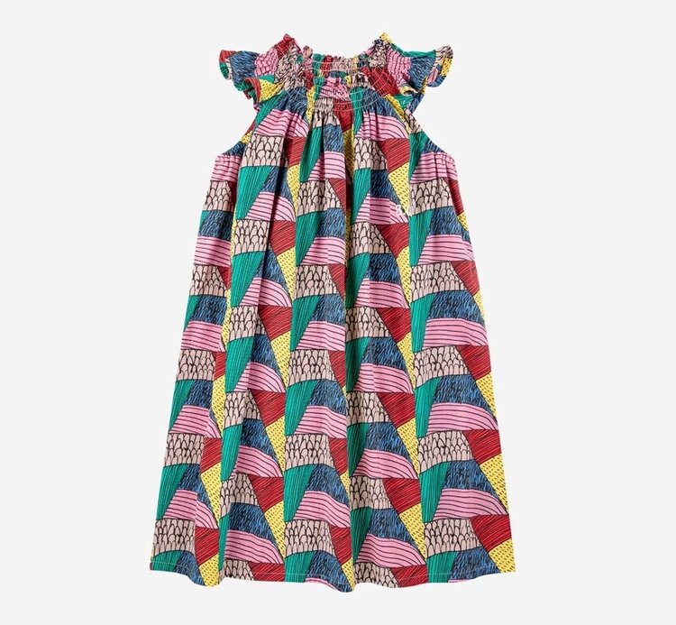 Bobo Choses Ethnic all over ruffled woven dress