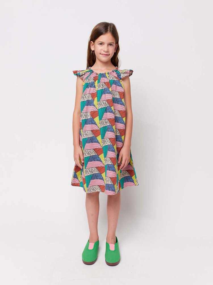 Bobo Choses Ethnic all over ruffled woven dress