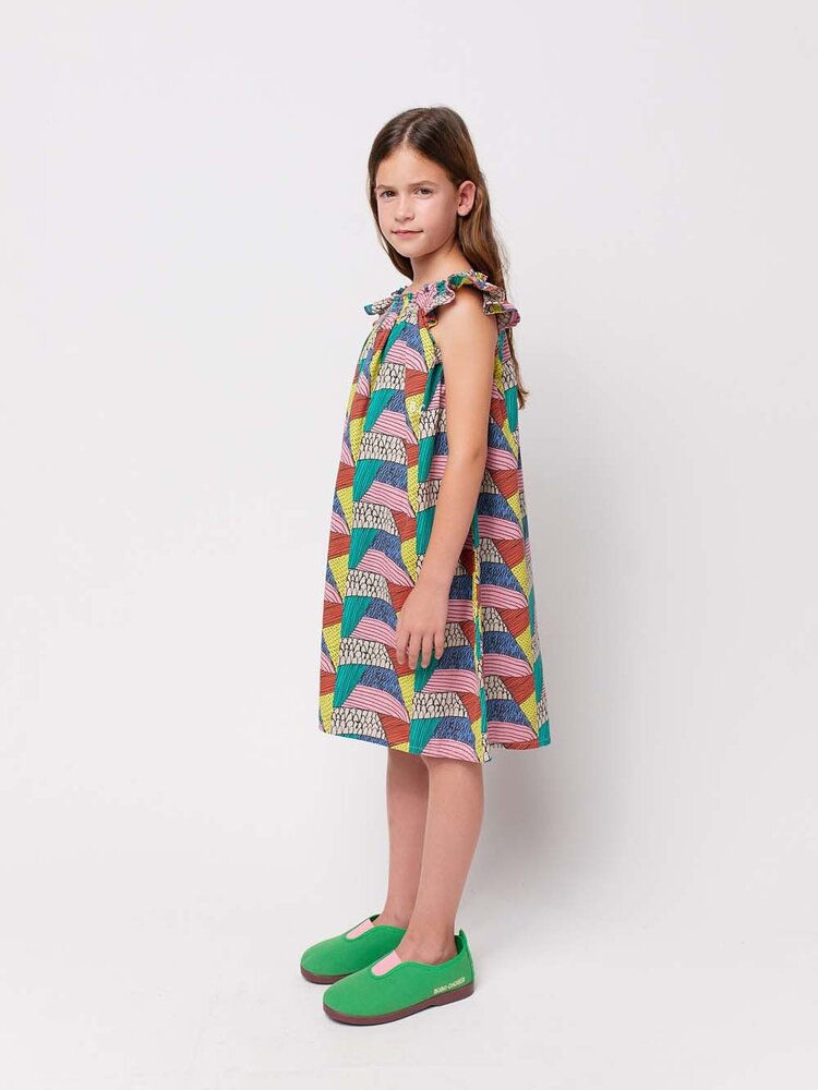 Bobo Choses Ethnic all over ruffled woven dress