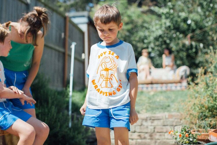 Bobo Choses Mr. Have Fun woven bermuda shorts