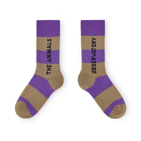 The Animal Observatory Worm Socks - Purple Stripes