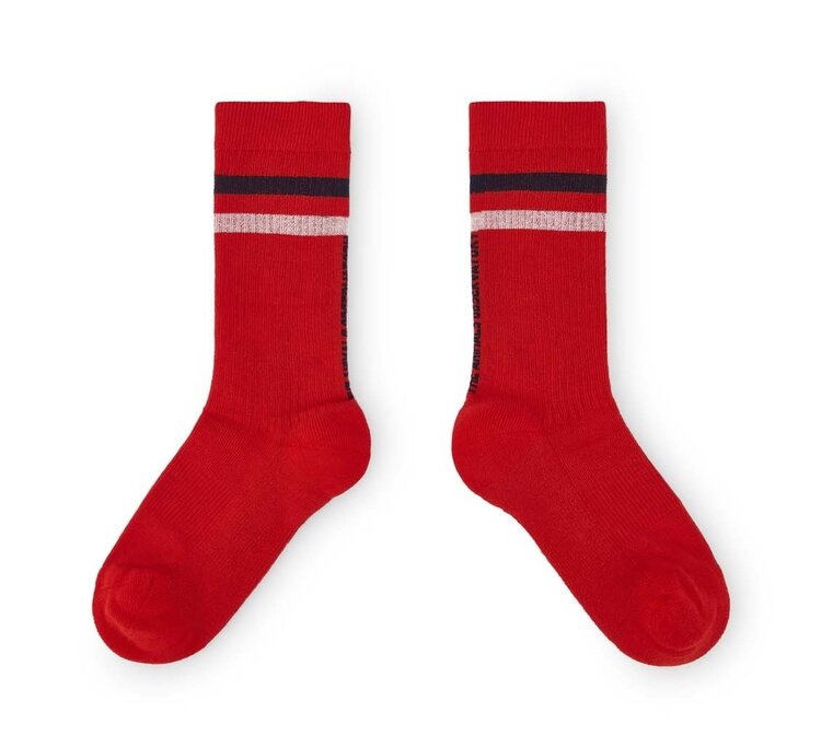 The Animal Observatory Skunk Socks - Red Stripes