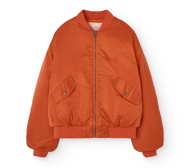 The Animal Observatory Panda Bomber Jacket - Fig Red