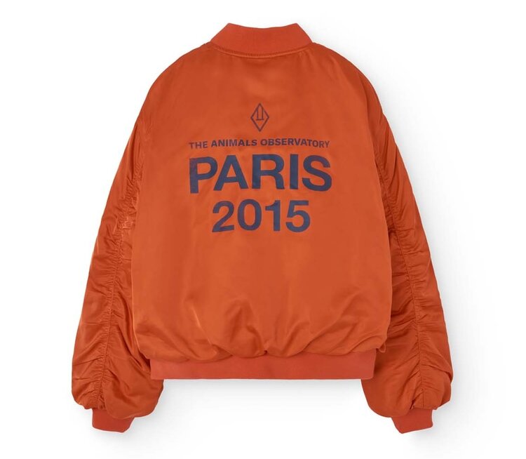 The Animal Observatory Panda Bomber Jacket - Fig Red