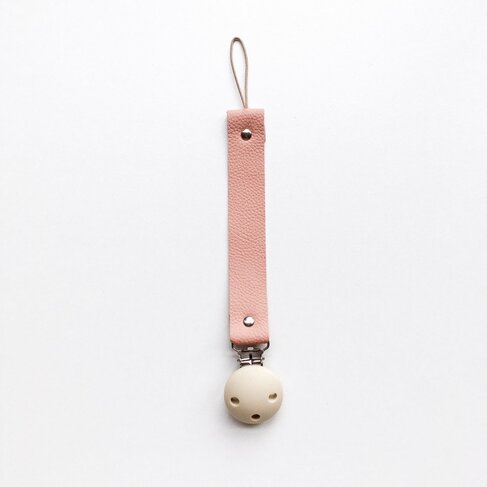 Bezisa Leather Pacifier Clip | Pink