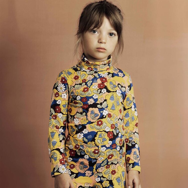 Mini Rodini Flowers aop Turtleneck - Multi