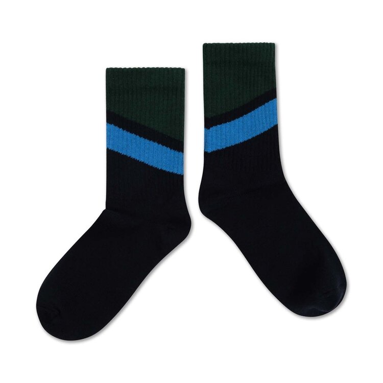 REPOSE AMS Sporty Socks - Graphite Night Stripe