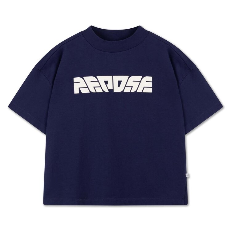 REPOSE AMS Boxy Tee Shirt - Cosmic Navy