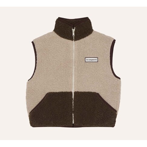 The Campamento Green and Ecru Teddy Vest