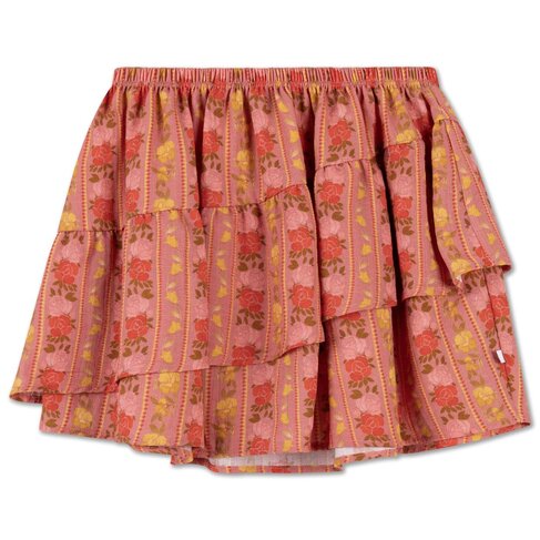 REPOSE AMS Ruffle Skirt - Coral Bloom Fiesta
