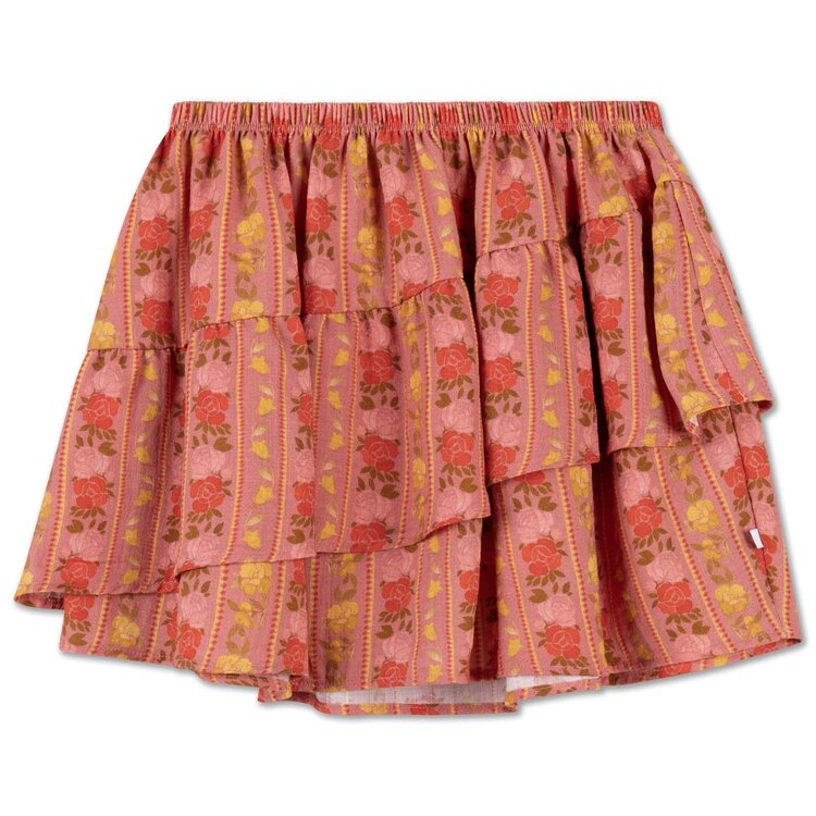 REPOSE AMS Ruffle Skirt - Coral Bloom Fiesta