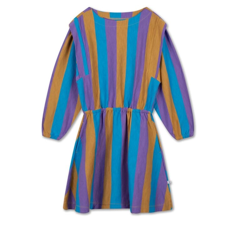 REPOSE AMS A Simple Fit Dress - Tricolor Block Stripe