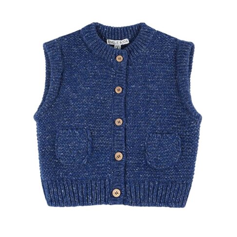 Emile et Ida Cardigan Without Sleeves - Royal