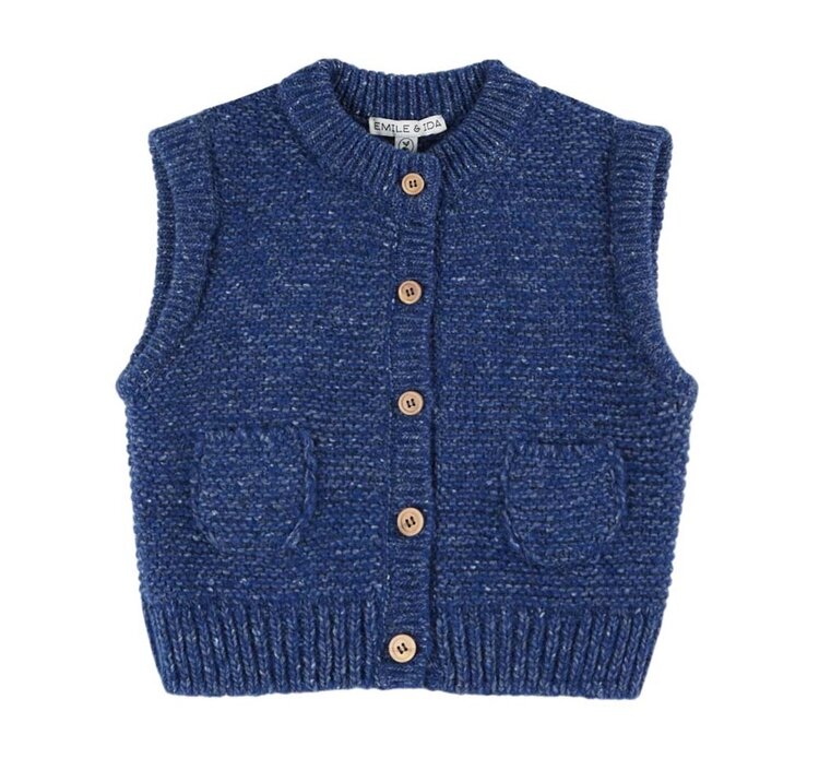 Emile et Ida Cardigan Sans Manches - Royal