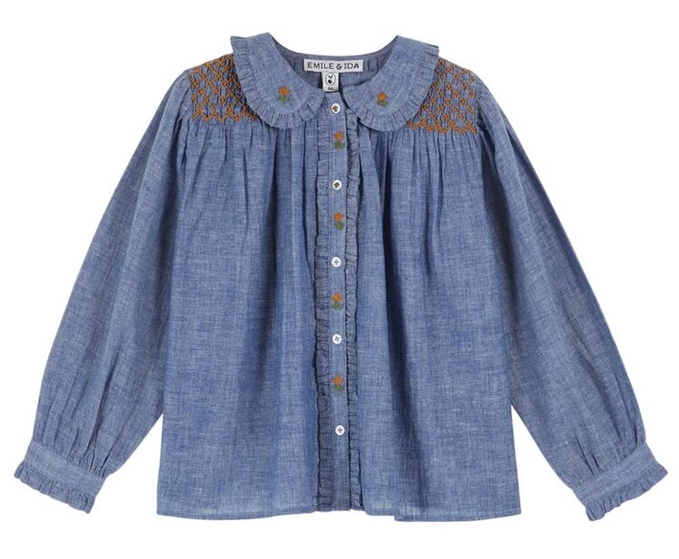 Emile et Ida Blouse Smockee - Chambray