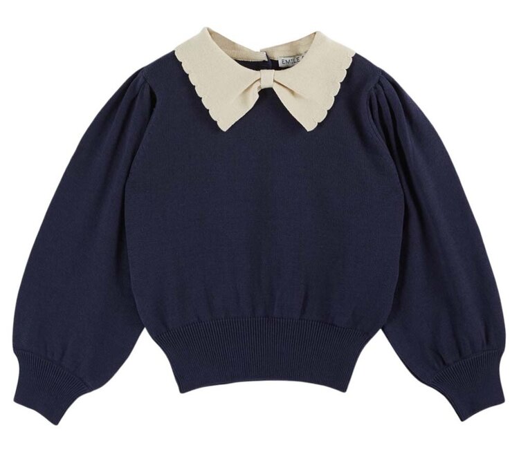 Emile et Ida Pullover Col Pierrot - Marine