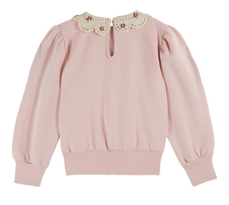 Emile et Ida Sweat Col Crochet - Peony