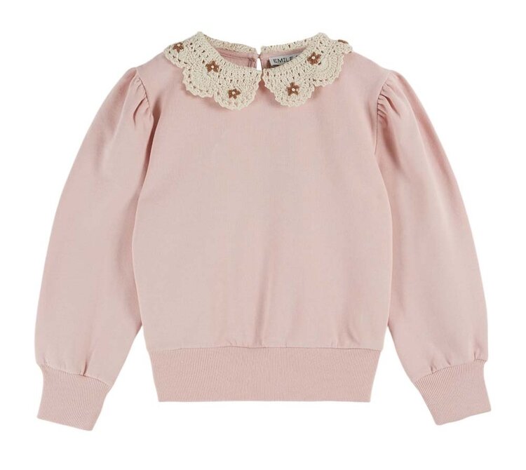 Emile et Ida Sweat Col Crochet - Peony