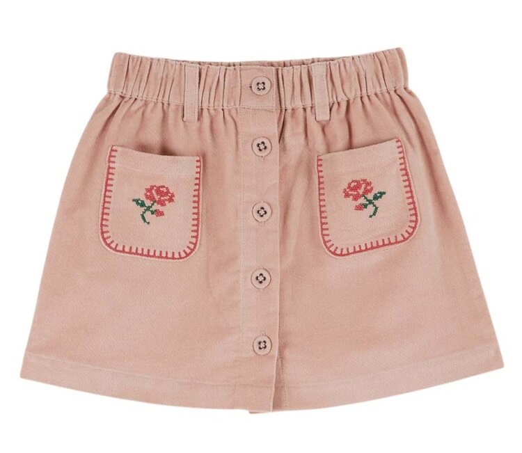 Emile et Ida Jupe Poches Fleurs Brodees - Peony