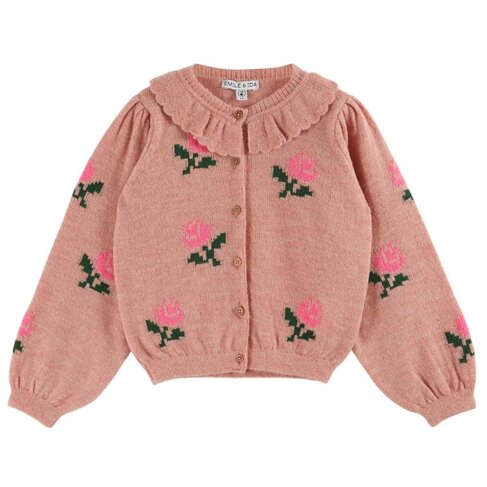 Emile et Ida Cardigan Fleurs - Rose
